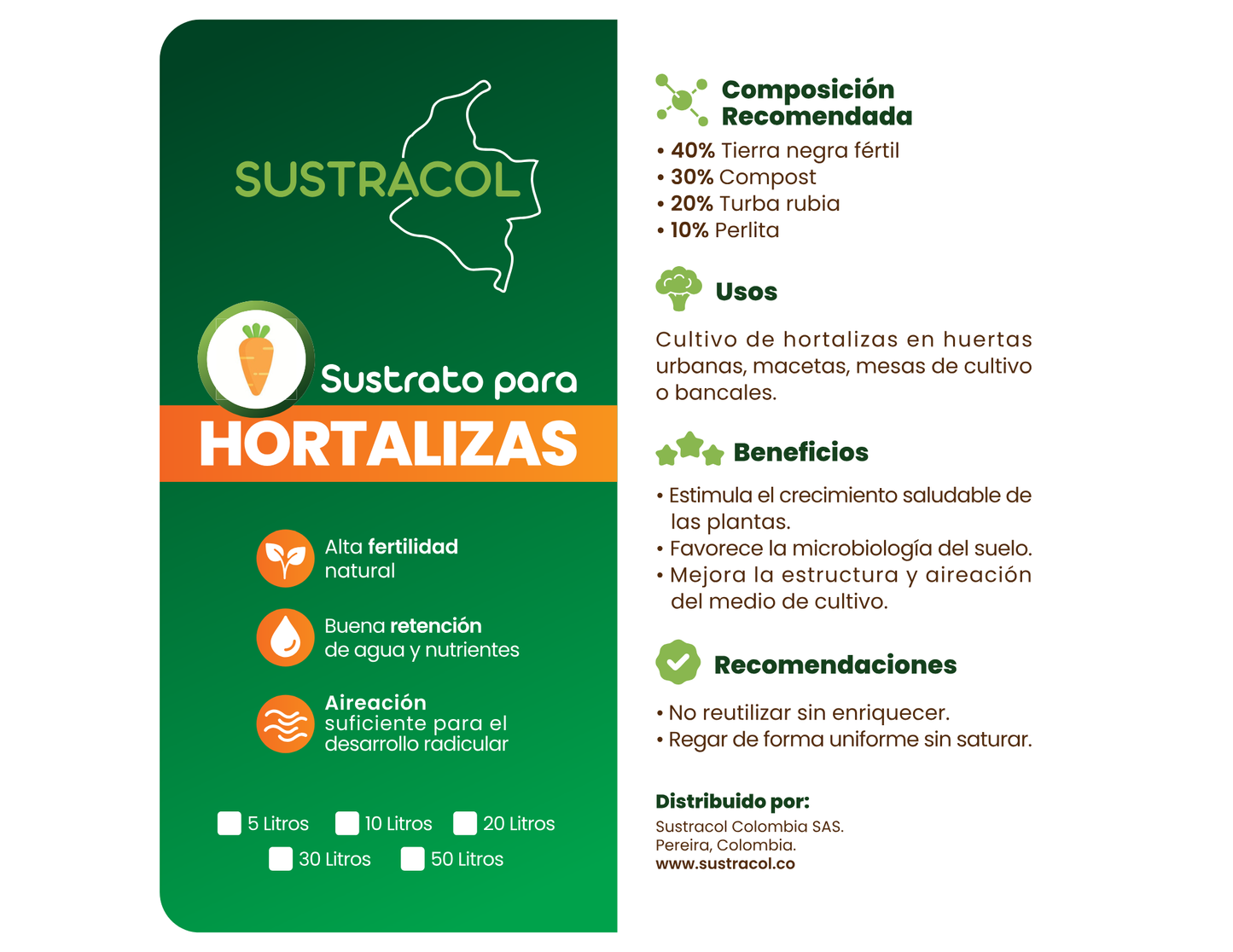 Sustrato orgánico para Hortalizas