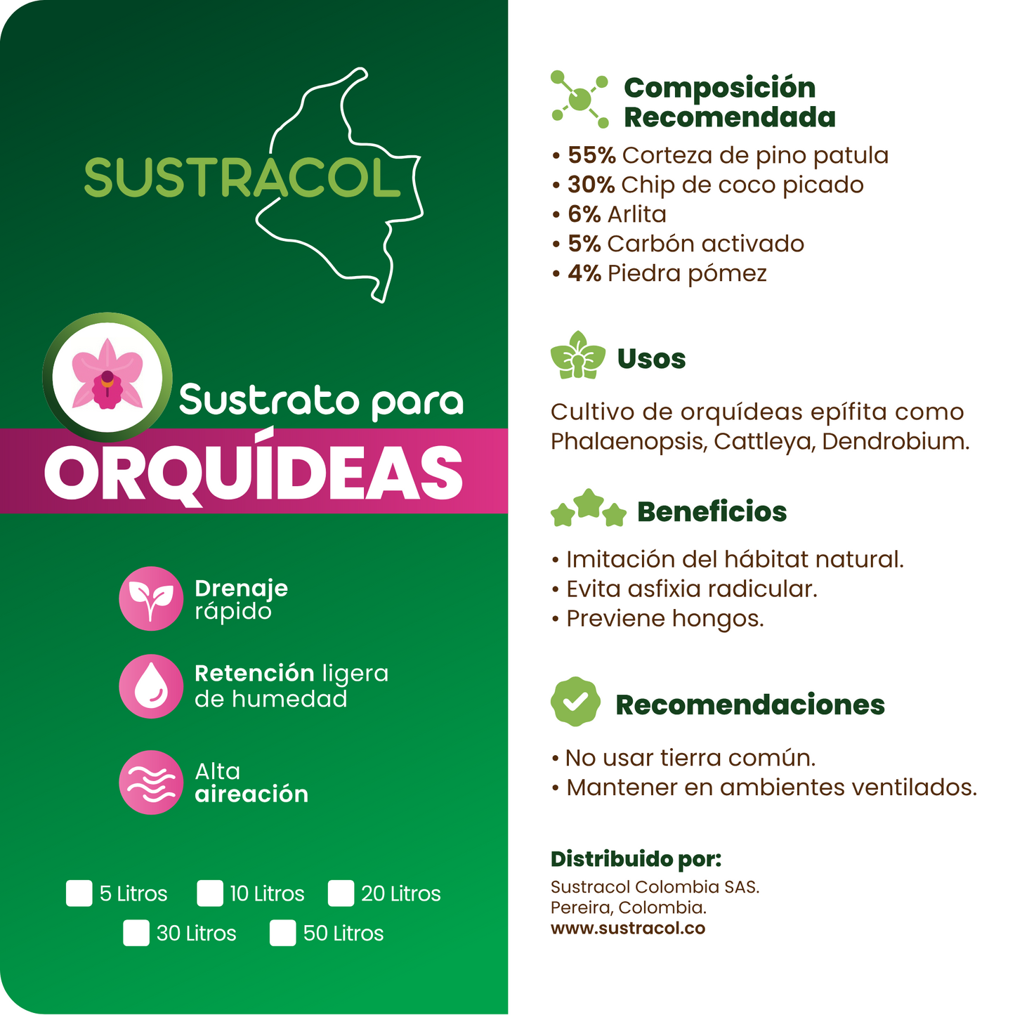 Sustrato de orquideas