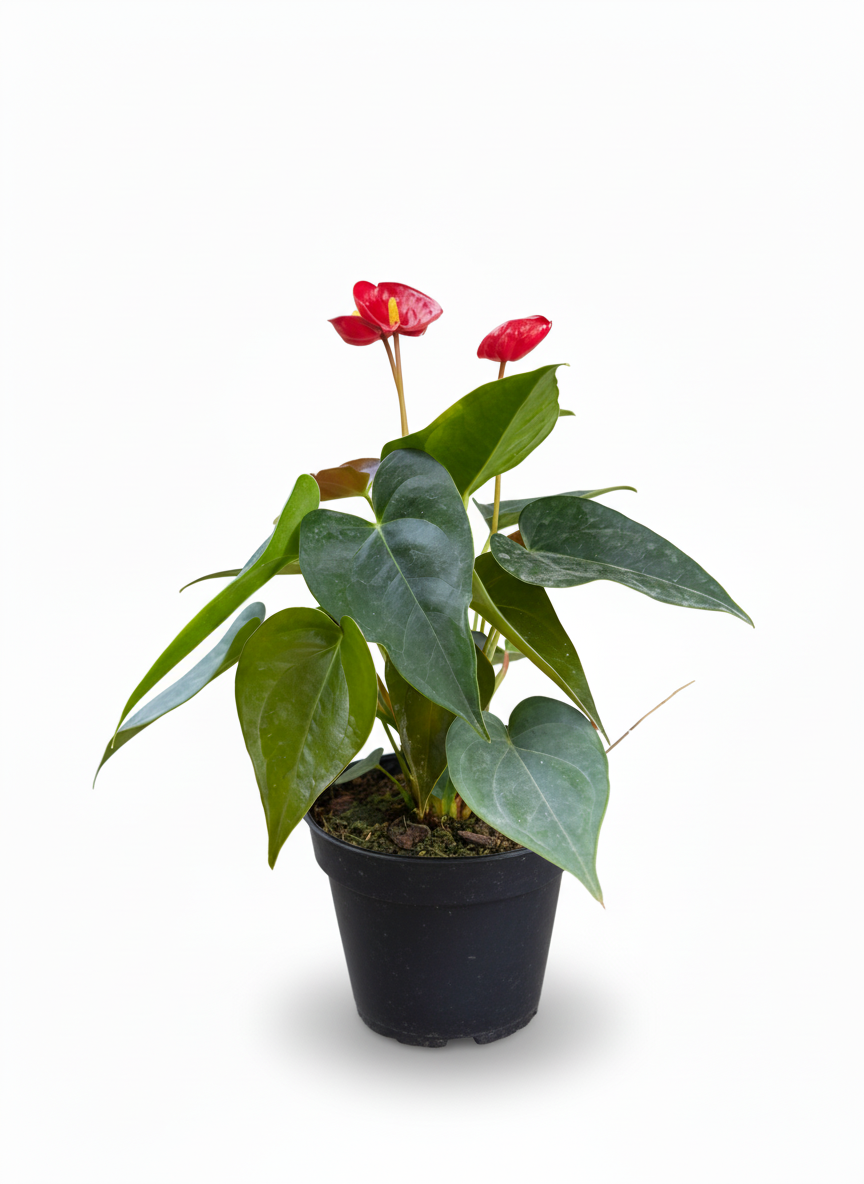 Planta Anturio rojo Anthurium - flor tropical interior