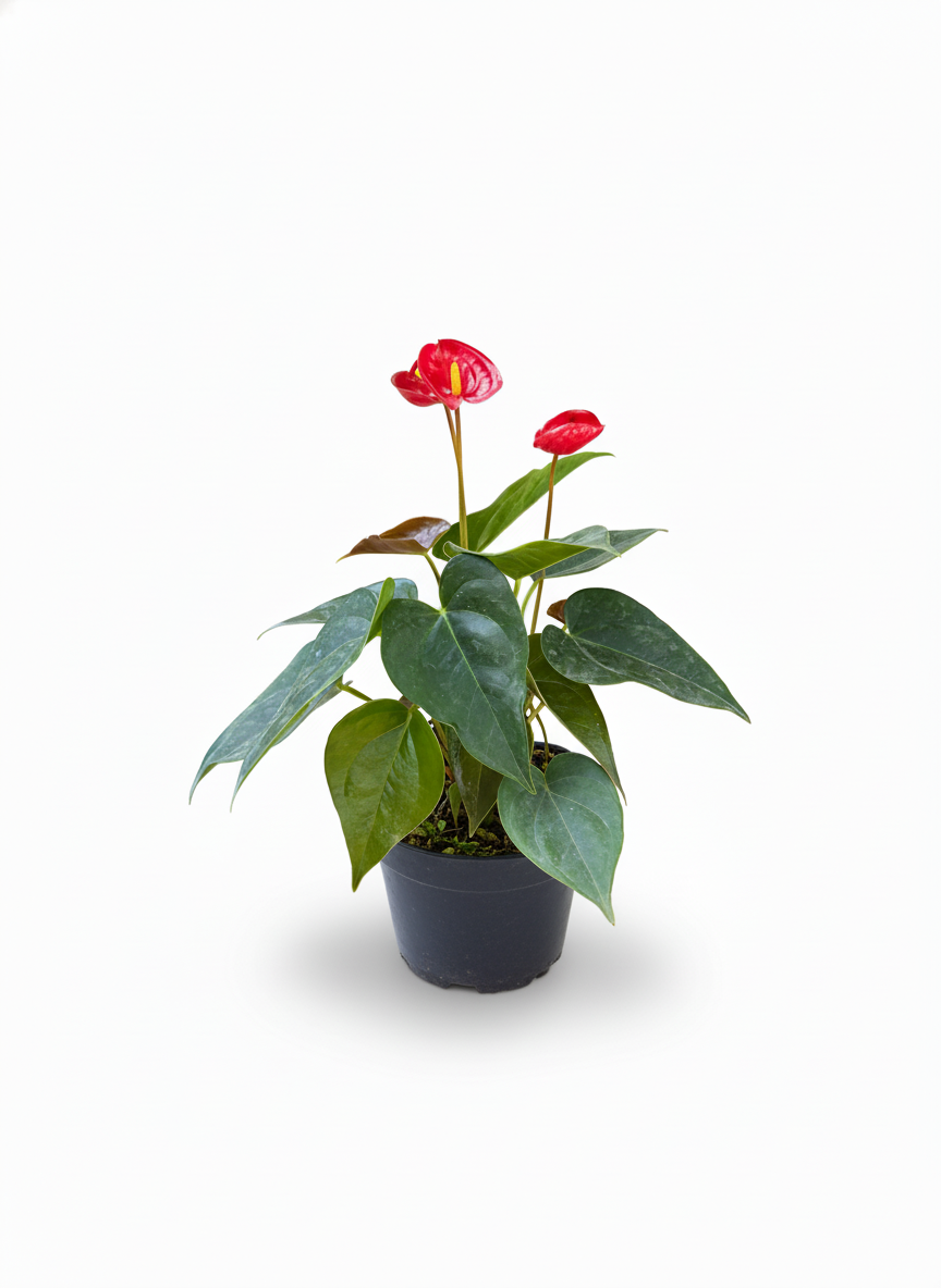 Planta Anturio rojo Anthurium - flor tropical interior - vista 2