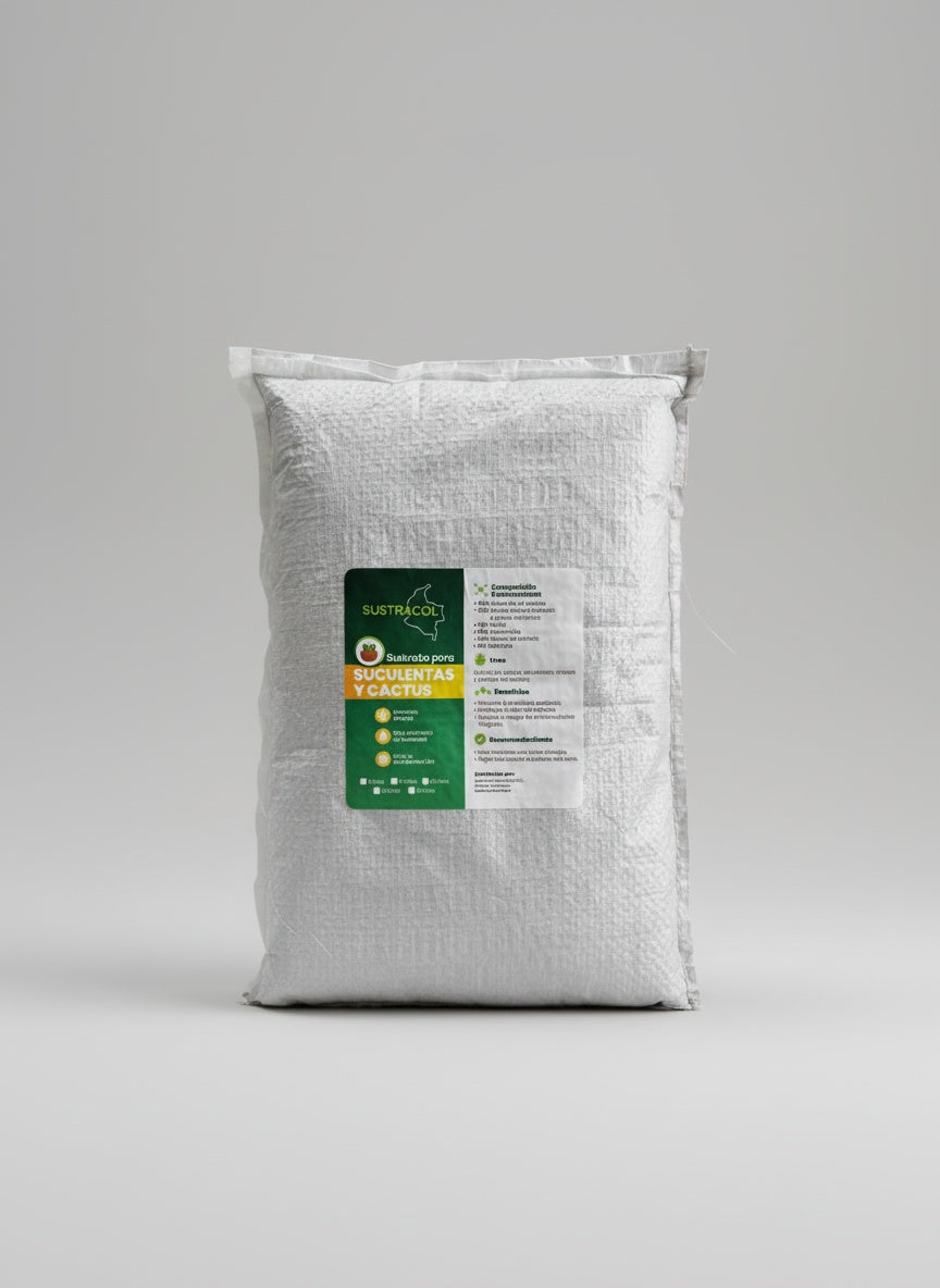 Sustrato Sustracol de 10 litros para cactus y suculentas, tierra porosa con drenaje óptimo y nutrientes balanceados.