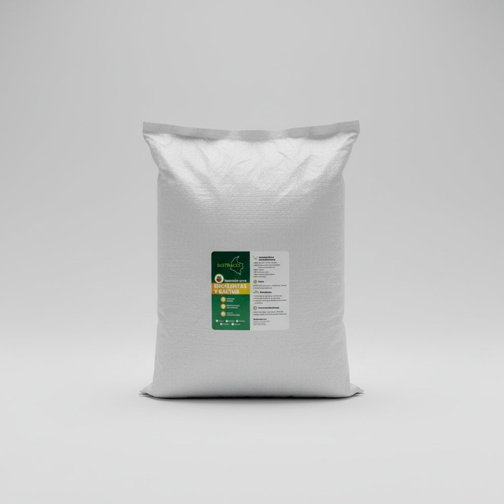 Empaque de 20 litros de sustrato para suculentas y cactus Sustracol, mezcla aireada y ligera para cultivo en macetas.